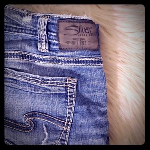 Silver Co Distressed Girlfriend Skinny Jeans